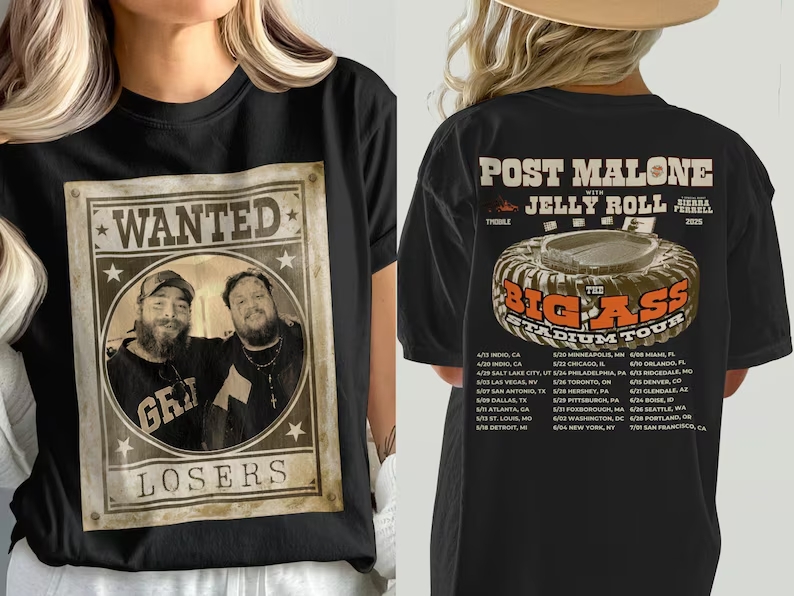 Vintage Post Malone Tour Shirt, Big A.s.s Stadium Tour, Posty 2025 Tour Shirts, Country Music Shirt, Gift for Fan 2 Sides
