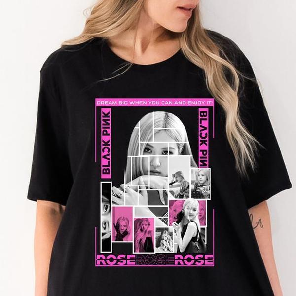Rosss Shirt, Black Kpop T-Shirt, Black Merch Shirt, gift for fans love music, pink, Vintage Graphic