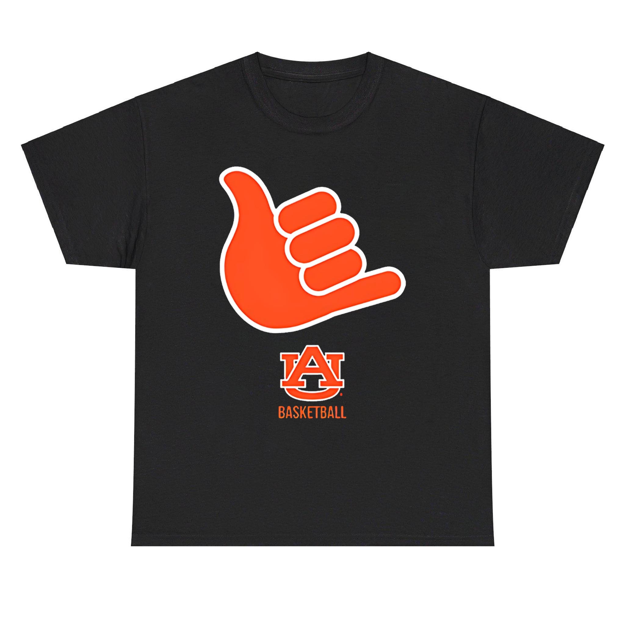 Auburn College Basketball Call God Hand Sign Logo T-shirt, Auburn College Basketball Tshirt, Auburn Basketball Merch Cotton Menswear