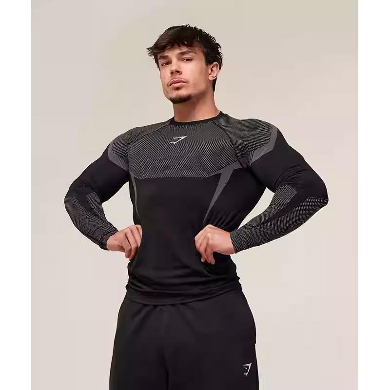 GYMSHARK ONYX 5.0 Performance Long Sleeve – Tight Fit, Sweat-Wicking & Flexible, Ideal for Weightlifting & Cardio