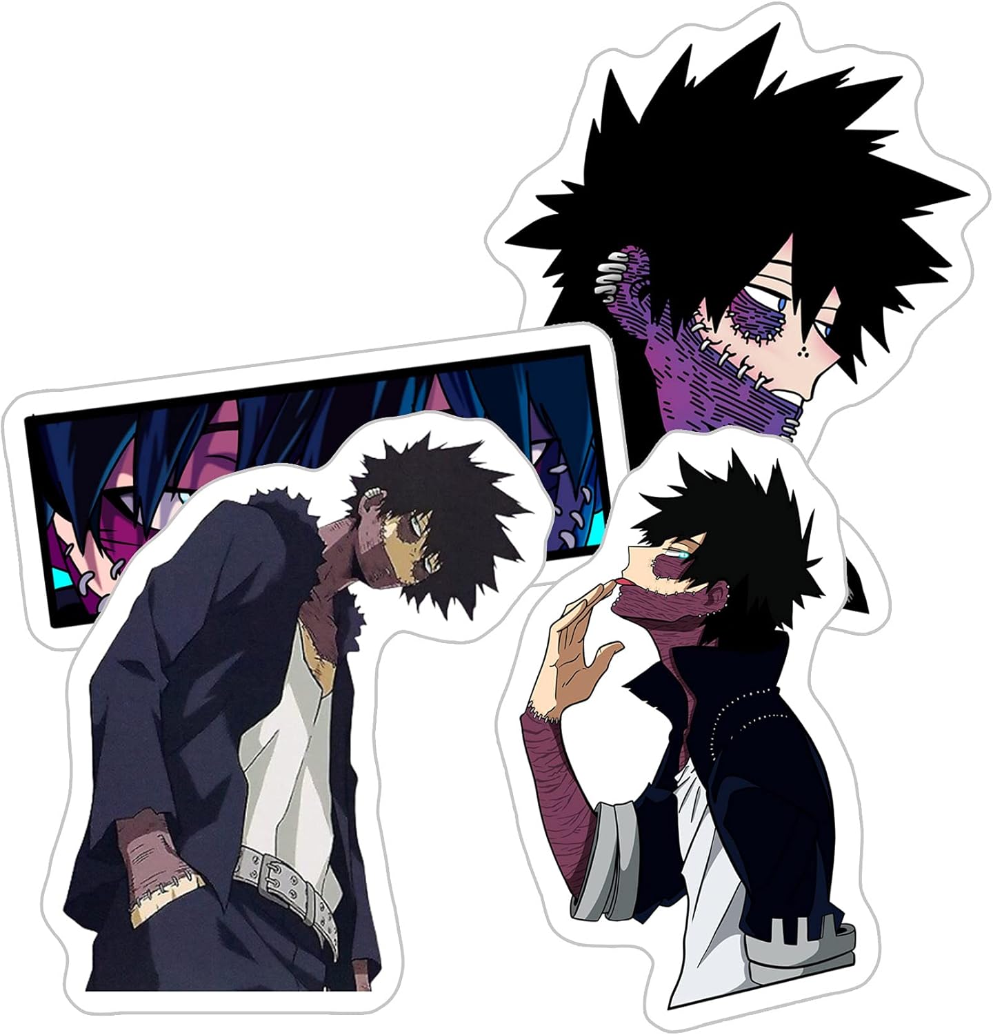 Alexiss MHA Dabi Toya Todoroki Cool Eyes Pack 4Pcs MHA Sticker for Watter Bottles, Phone, Laptop, Skateboard, Car Pack 4 Pcs Size 3inch