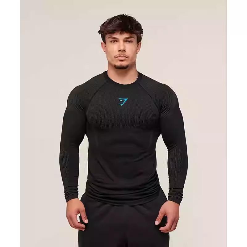 GYMSHARK ONYX 5.0 Performance Long Sleeve – Tight Fit, Sweat-Wicking & Flexible, Ideal for Weightlifting & Cardio
