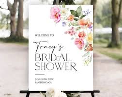 Personalized Bridal Shower Welcome Sign, Greenery Bridal Shower Sign With Stand, Floral Bridal Shower Welcome Sign, Bridal Shower Decoration, Wildflowers Bridal Shower Welcome Sign #2