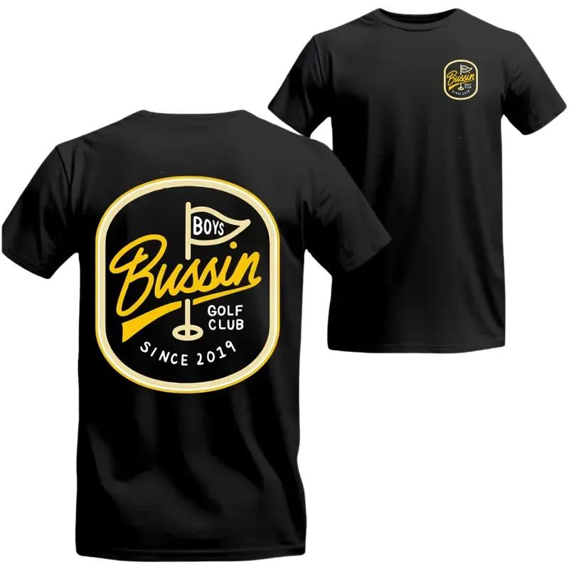 Bussin Golf Club T-Shirt – Retro Golf Flag Graphic , Relaxed Fit, Casual Style, Machine Washable, Classic Design, tiktok shop, Menswear Top