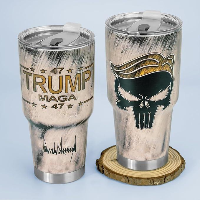 MAGA Trup Tumbler 2024, Skull American 30 Oz Tumbler