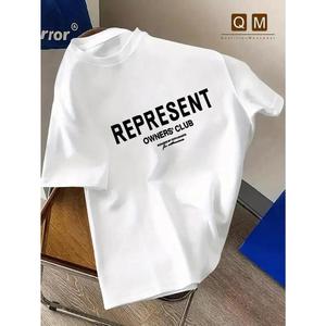 Men’s “REPRESENT” Graphic Tee – Casual Crew Neck, Lightweight Polyester Knit, Summer T-Shirt with Bold Print Design, Casual Attire | Bold Print T-shirt | Comfortable Fit