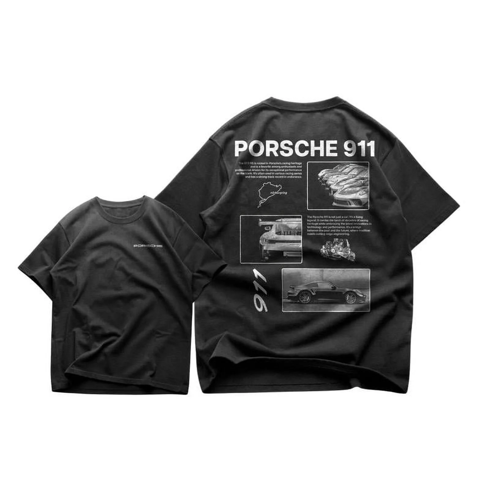 Porsche 911 Heritage Graphic Tee, Unisex Streetwear T-shirt for Men and Women, Casual Daily Wear, Soft Cotton Short Sleeve Top