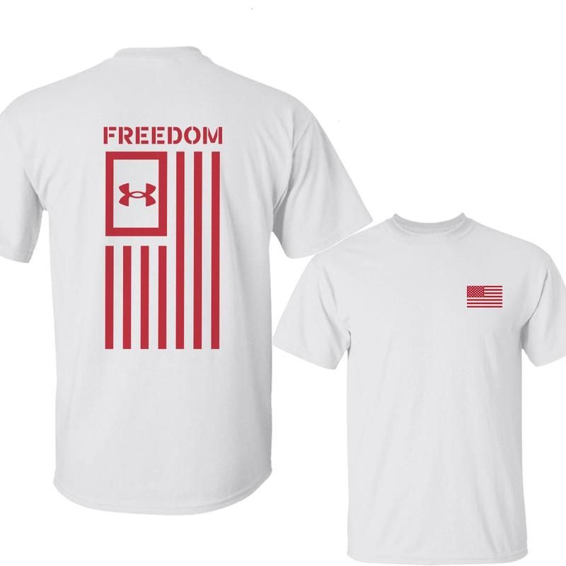 Under Armour Freedom Flag Tee, Patriotic Workout T-shirt for Military Supporters, Gym Enthusiasts & USA-Loving Dads, July 4th Fitness Apparel