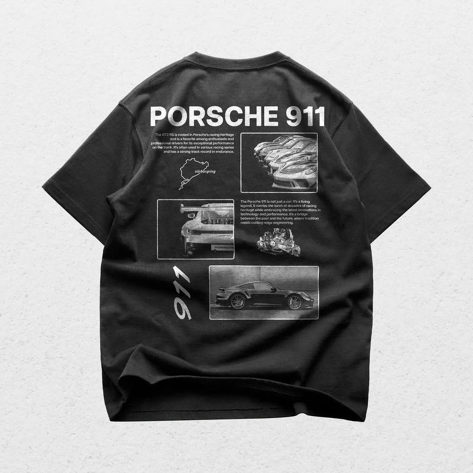 Porsche 911 Heritage Graphic Tee, Unisex Streetwear T-shirt for Men and Women, Casual Daily Wear, Soft Cotton Short Sleeve Top
