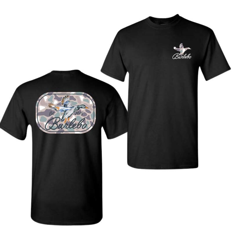 Burlebo Duck Hunting Shirt, Mallard Camo Graphic Tee, Southern Style Wildlife T-Shirt