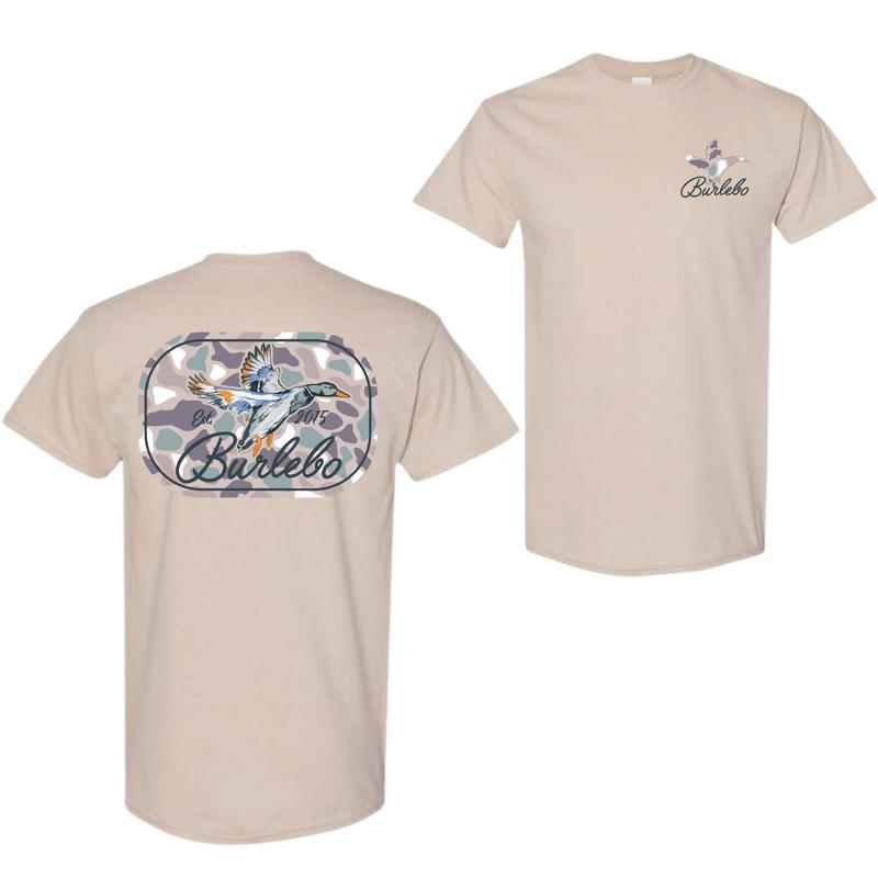 Burlebo Duck Hunting Shirt, Mallard Camo Graphic Tee, Southern Style Wildlife T-Shirt