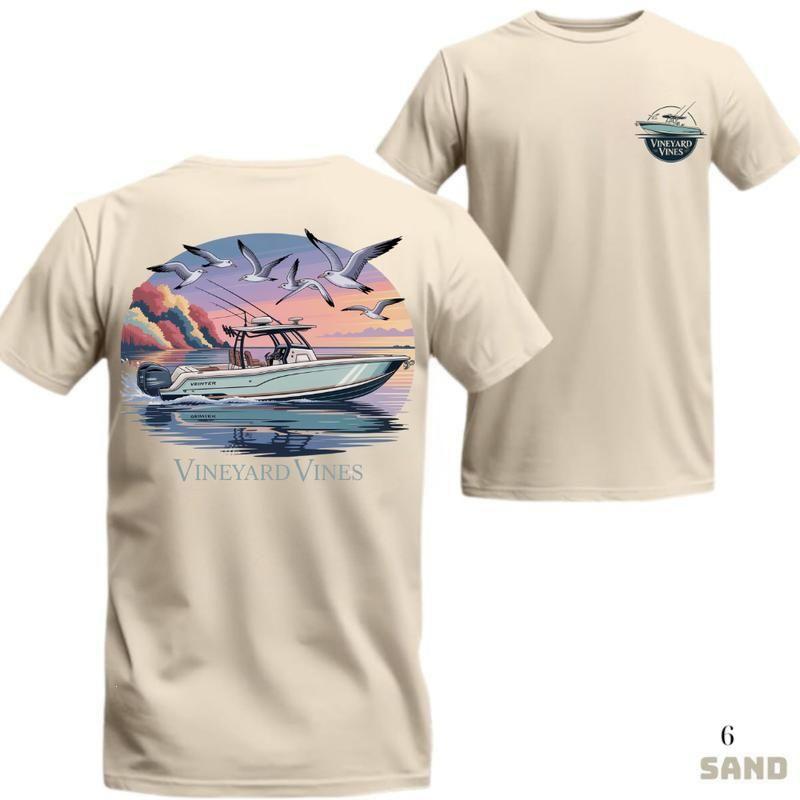Vineyard Vines Verado Sunset Tshirt Sweatshirt Hoodie Nautical Fishing Boat
