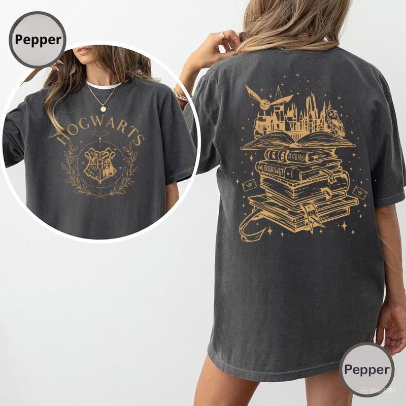 Hogwarts Wizard Castle Magic Tee, Harry Potter Merch for Book Lovers, Dark Academia Womenswear, Funny Graphic Shirt, Perfect Potterhead Gift