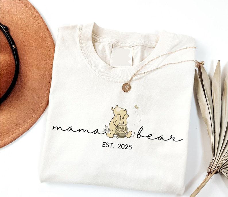 Personalized Mama Bear Graphic Tee, Unisex T-shirt for Men and Women, Daily Wear, Custom Design, Soft Cotton, Perfect Gift for Moms, Est. 2025