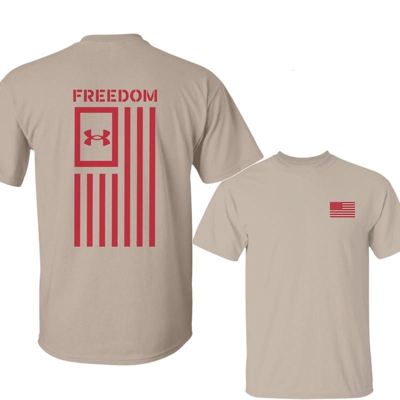 Under Armour Freedom Flag Tee, Patriotic Workout T-shirt for Military Supporters, Gym Enthusiasts & USA-Loving Dads, July 4th Fitness Apparel