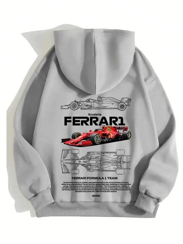 Ferrari F1 Hoodie Women & Men, Crewneck Casual Sweatshirt, Top Style Sweatshirt, T-Shirt