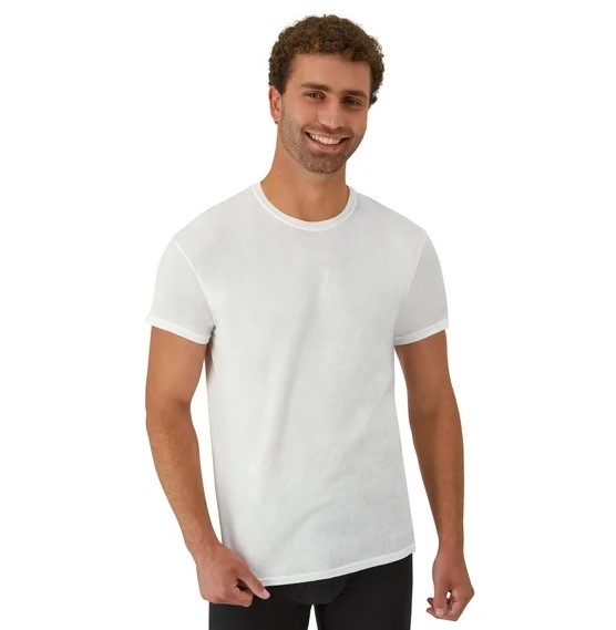 Hanes Men’s Super Value Pack White Crew T-Shirt Undershirts, 10 Pack