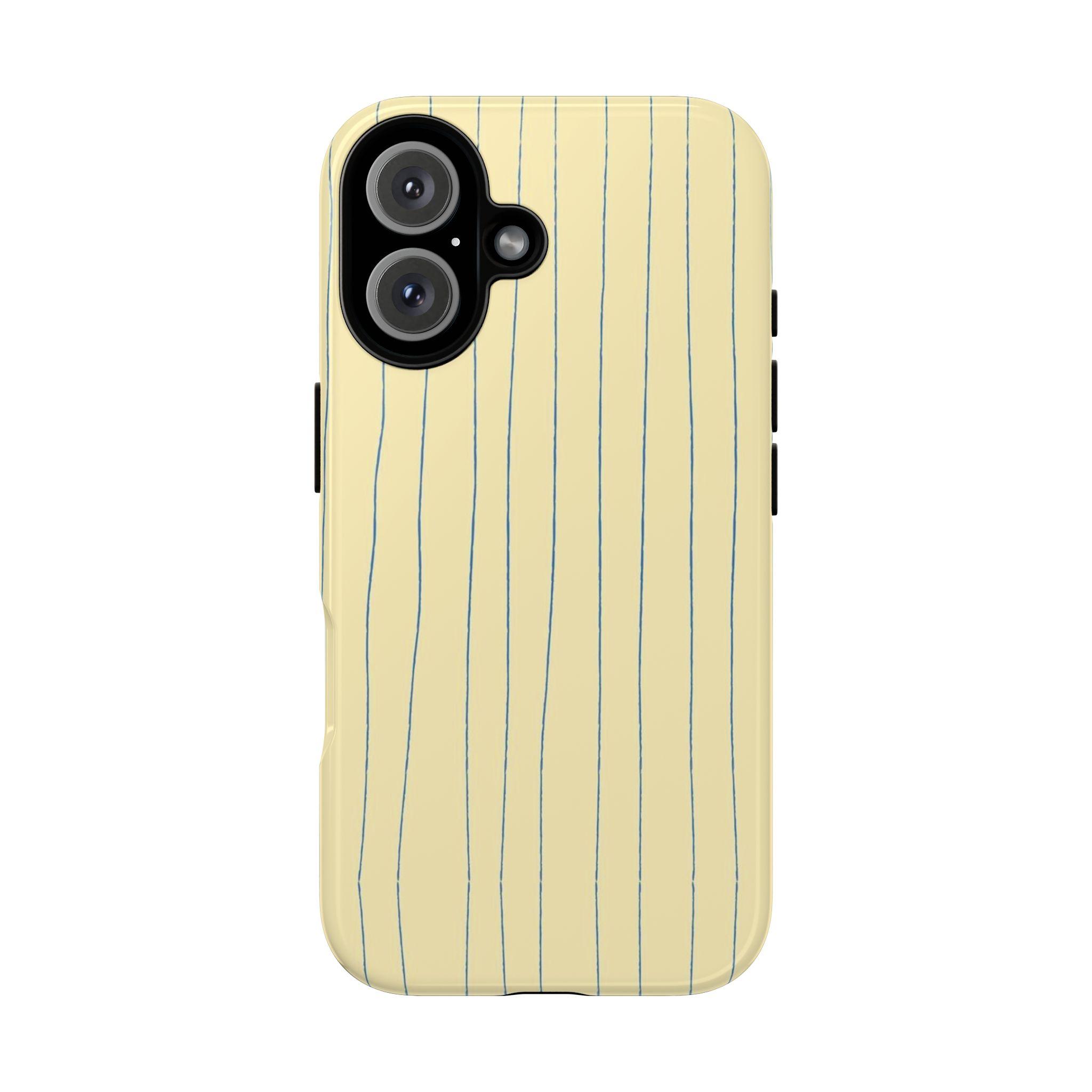 Yellow Lined Paper Tough Phone Case, Stripe Phonecover, Protective