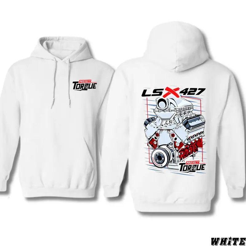 LSX 427 Engine Graphic Hoodie for Car Enthusiasts, Unisex Pullover for Speed Lovers, High-Performance Gearheads, Boosted Power & Torque Apparel