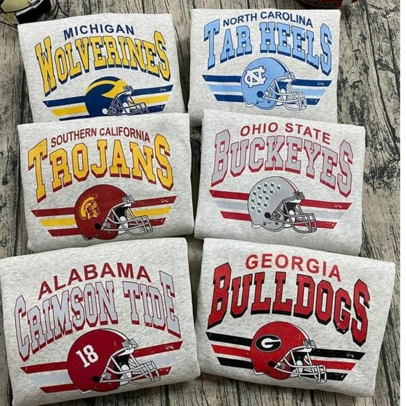 Vintage Football NCAA Sweatshirt, Vintage Sweatshirt All Teams NCAA