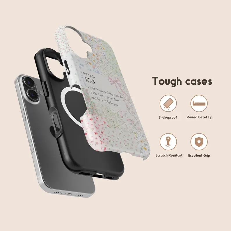 Christian Phone Cases, Bow Phone Cases, Romantic Victorian Coquette, iPhone 16 15 14 13 12 11 Pro Max, Samsung Galaxy S25 S24 S23 S22 Ultra