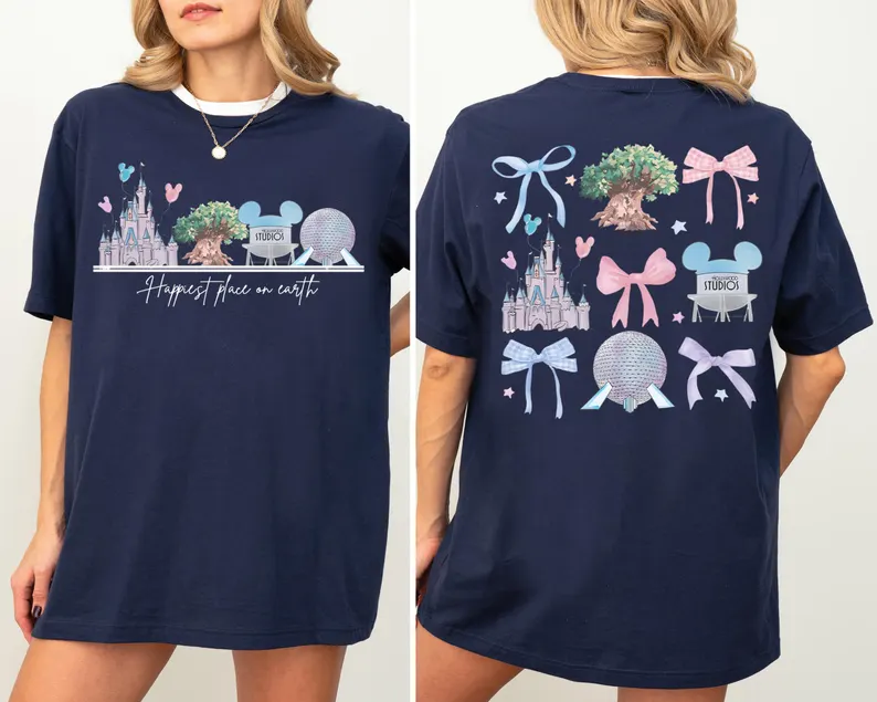Cartoon World Coquette Shirt, Castle Shirt, Trip Shirt, Cotton, Tshirt Womenswear Tops Streetwear Basic western outfits