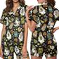Halloween Pickles Satin Pajamas Set, Silky Pickles Satin Short Sleepwear, Loungewear Pjs Set Lovers PSIC0415-417