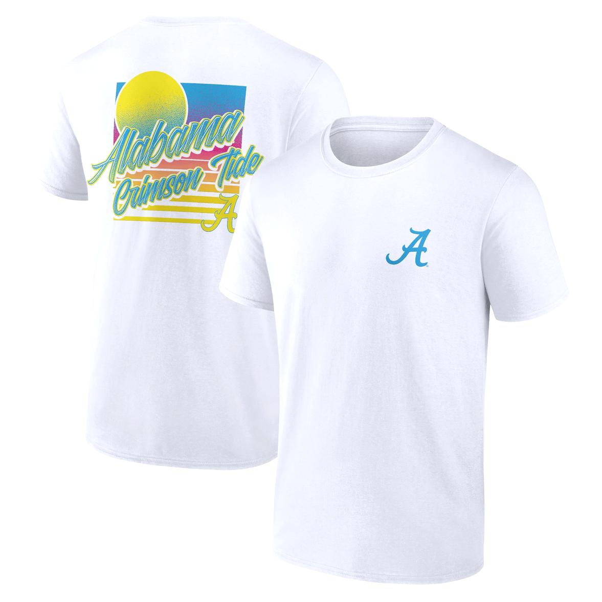 Fanatics Branded Alabama Crimson Tide White High Hurdles T-Shirt Gender-Free Cotton Tee