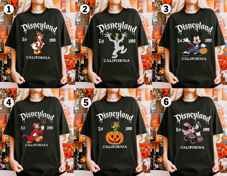 ‘Vintage Halloween All Characters Shirts, Retro Mouse And Friends Halloween Shirt, Halloween Party, Family Halloween Shirt