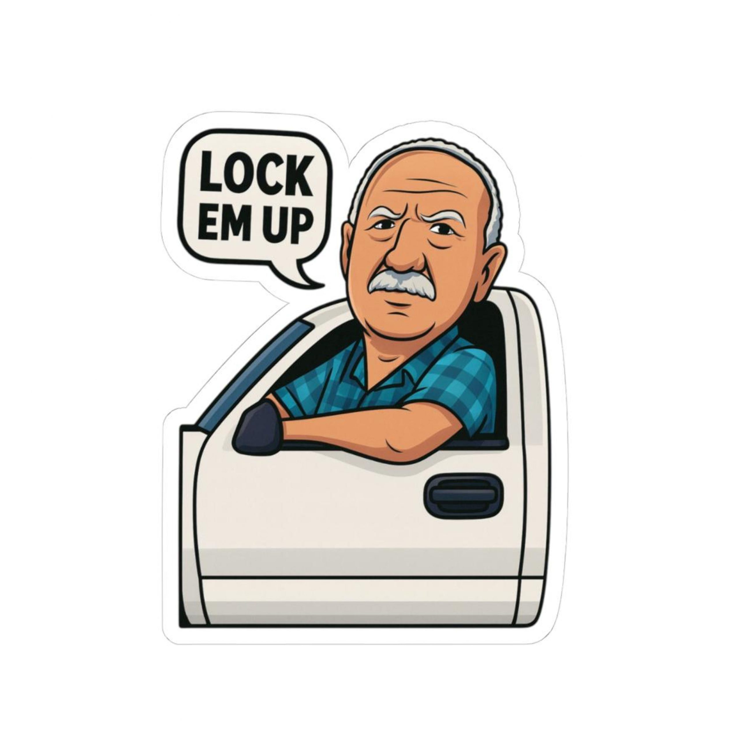 Lock Em Up Tractor Sticker, Lock Em Up Kiss-Cut Vinyl Decals
