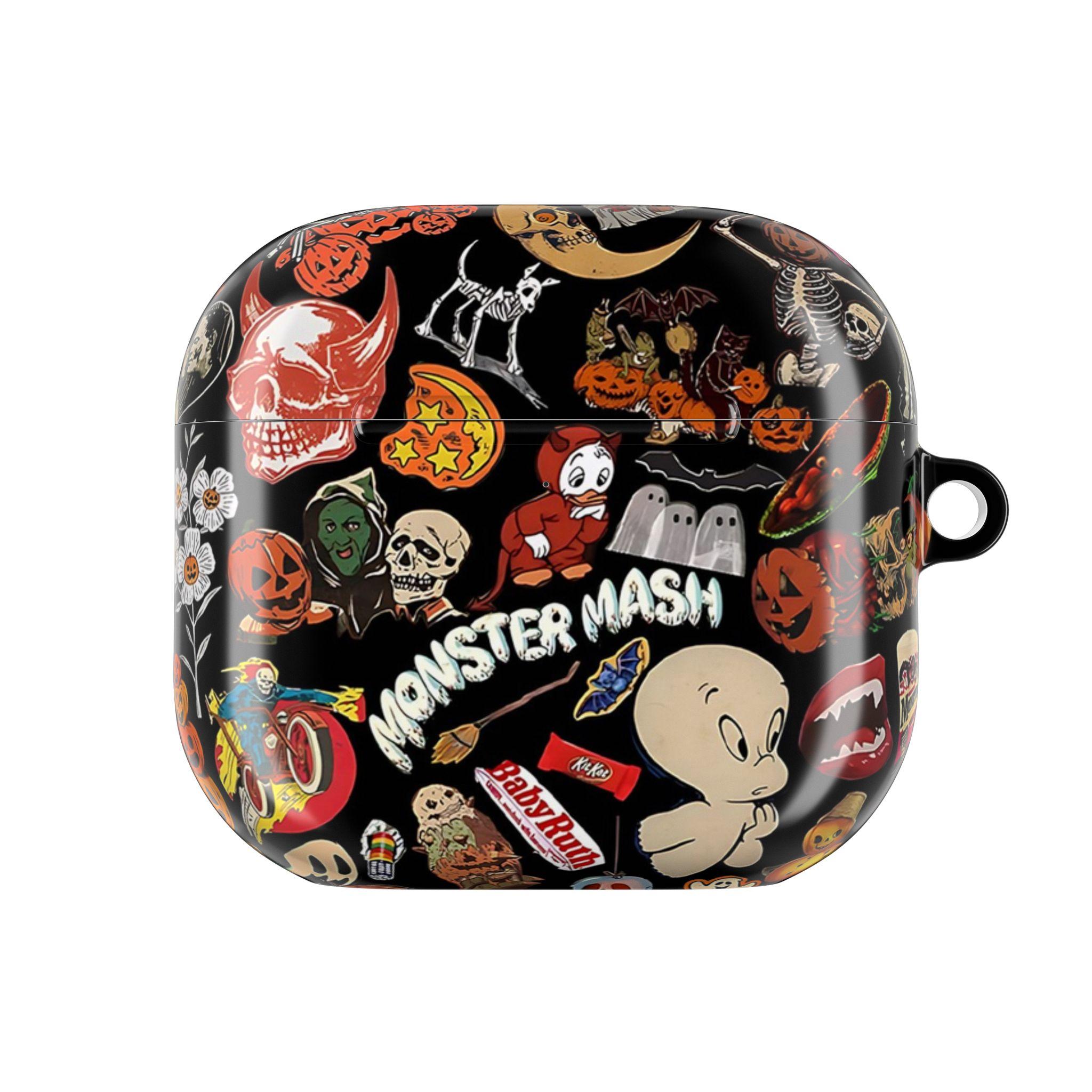 Vintage Halloween AirPods Case | Spooky Retro Collage AirPod Case Cover for AirPods 4 3 2nd Gen 1st Gen & AirPods Pro Gen 3 2 | Ghost & Pumpkin Collage Tough Case, Halloween Core