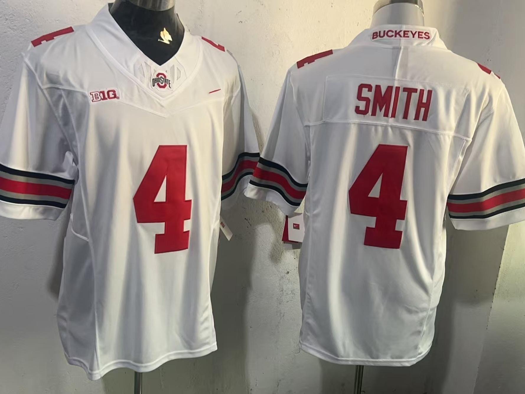 Ohio State Buckeyes #4 Smith Football Jersey, NCAA College Jersey, Embroidered Stitched Uniform, Black Game Day Outfit for Fans 2025