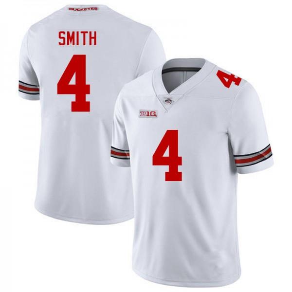 Ohio State #4 Smith Jersey Replica | White College Football Shirt | Game Day Fan Gear | Big Ten Buckeyes Style Tee for Men & Women