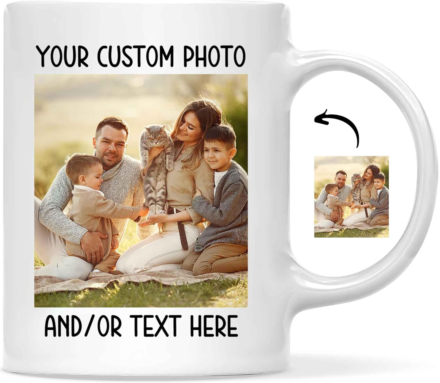 Personalized Coffee Mug, Design Your Own 11oz Mug with Photo and Text, Ideal Gift for Couple Friends or Loved Ones, Coffee Mug for Birthday Mother’s Day Christmas or Any Anniversaries