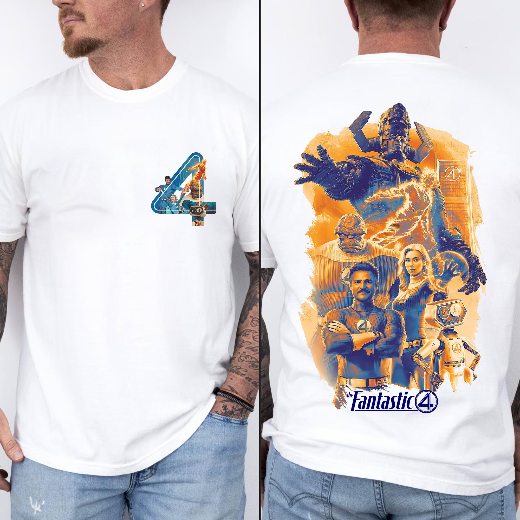 The Fantastic Four First Steps Vintage Wrestling Shirts, Fantastic 4 Unisex Vintage Graphic T-shirt, Pedro Pascal Fantastic 4 Graphic Print T-shirt