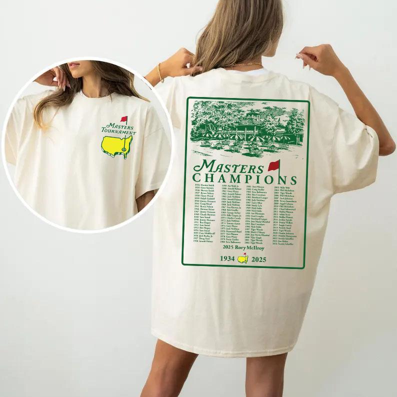 Master Tournament Augusta National Golf Clubs 2025 Graphic Tee, Unisex T-shirt for Golf Enthusiasts, Casual Wear for Men and Women, Soft Cotton Top Womenswear Tshirt