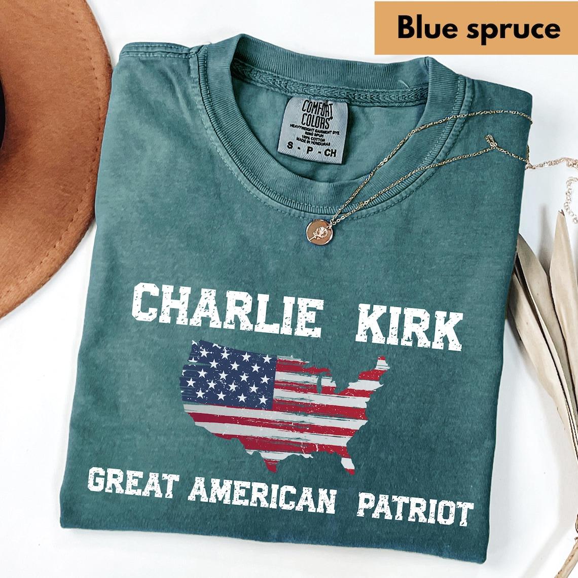 Comfort Colors Pray for Charlie Kirk Shirt, Patriotic Charlie Kirk T-Shirt, Faith-Based Unisex Tee, Political Awareness Top