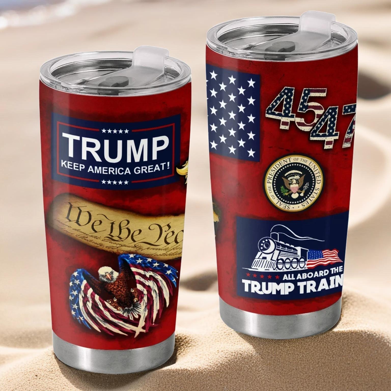 American Flag Insulated Tumbler 2024, 45 47 Stainless Steel 30 Oz Tumbler, 47th President Coffee Cup For Inauguration Day 2025, Gifts For Supporters