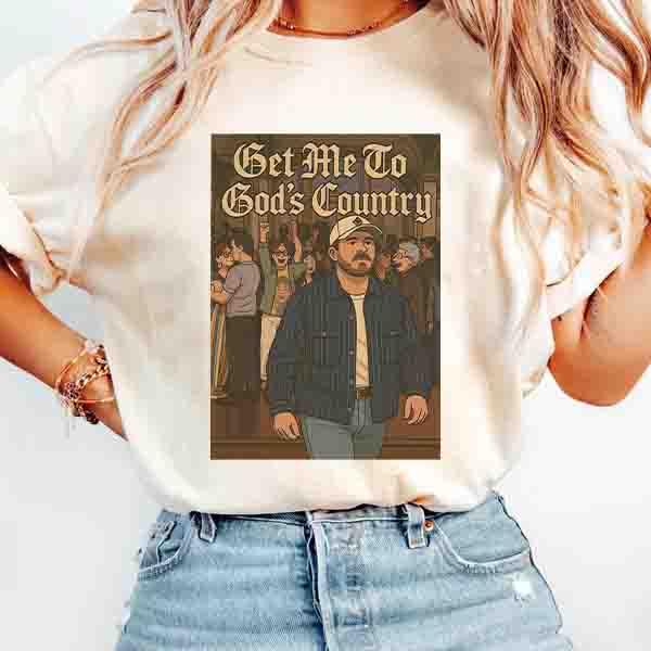Get Me to God’s Country Funny Animation Meme TShirt, Saturday Night Live Morgan Joke Tee, Wallen Country SNL Gift Shirt