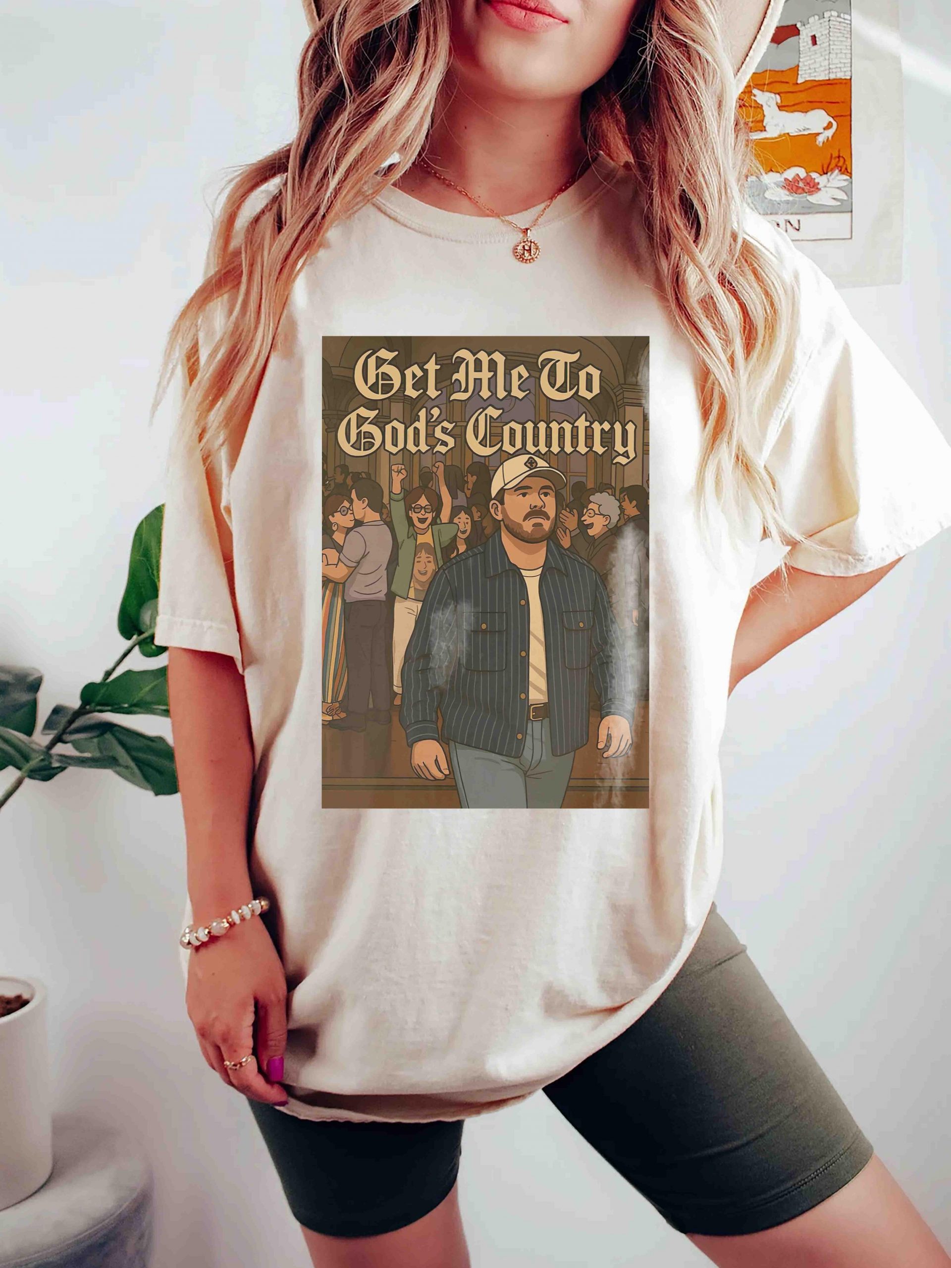 Get Me to God’s Country Funny Animation Meme TShirt, Saturday Night Live Morgan Joke Tee, Wallen Country SNL Gift Shirt