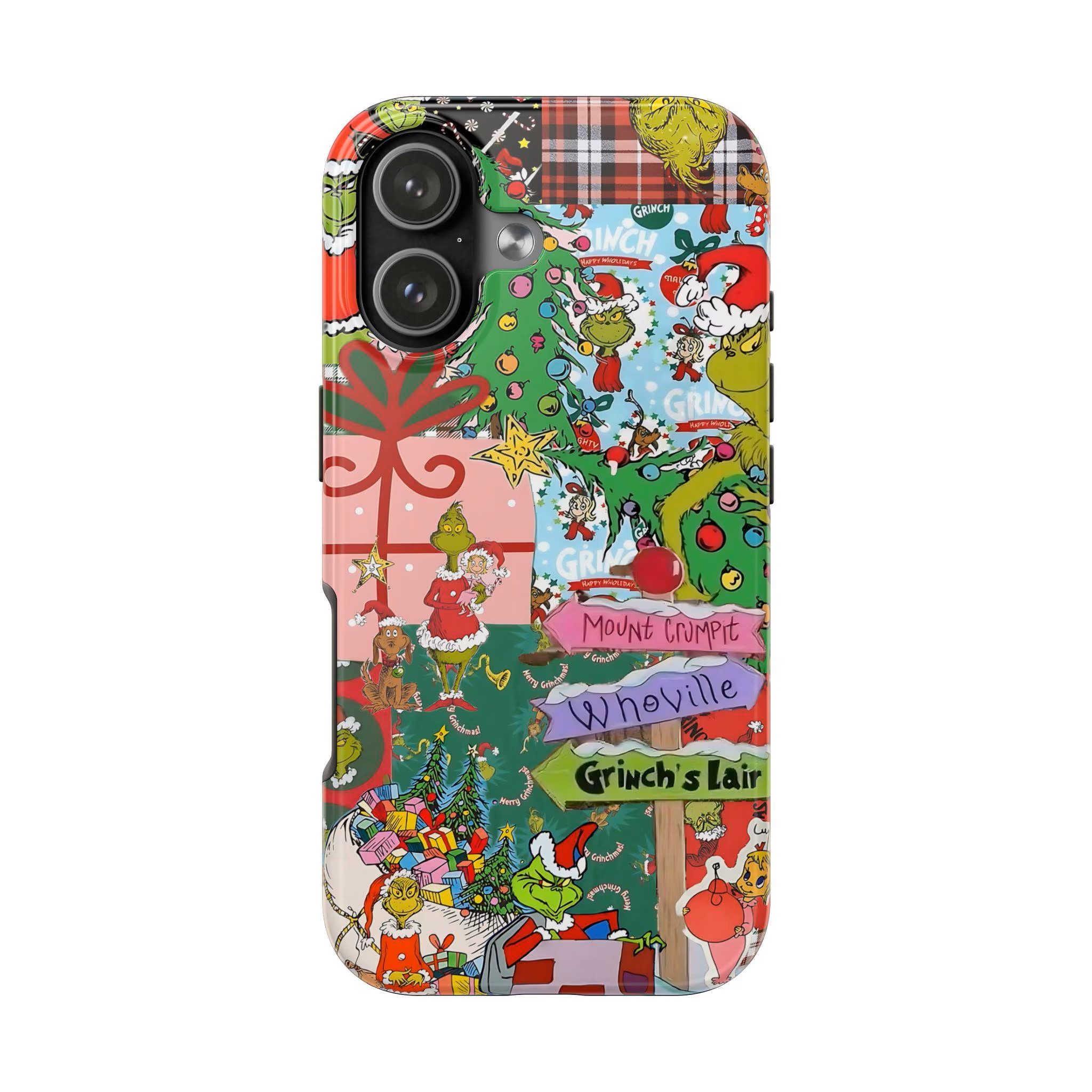 Naughty Green Santa Phone Case – Funny Grinch-Inspired Christmas Design, Playful Holiday Aesthetic Protective Cover for iPhone & Samsung