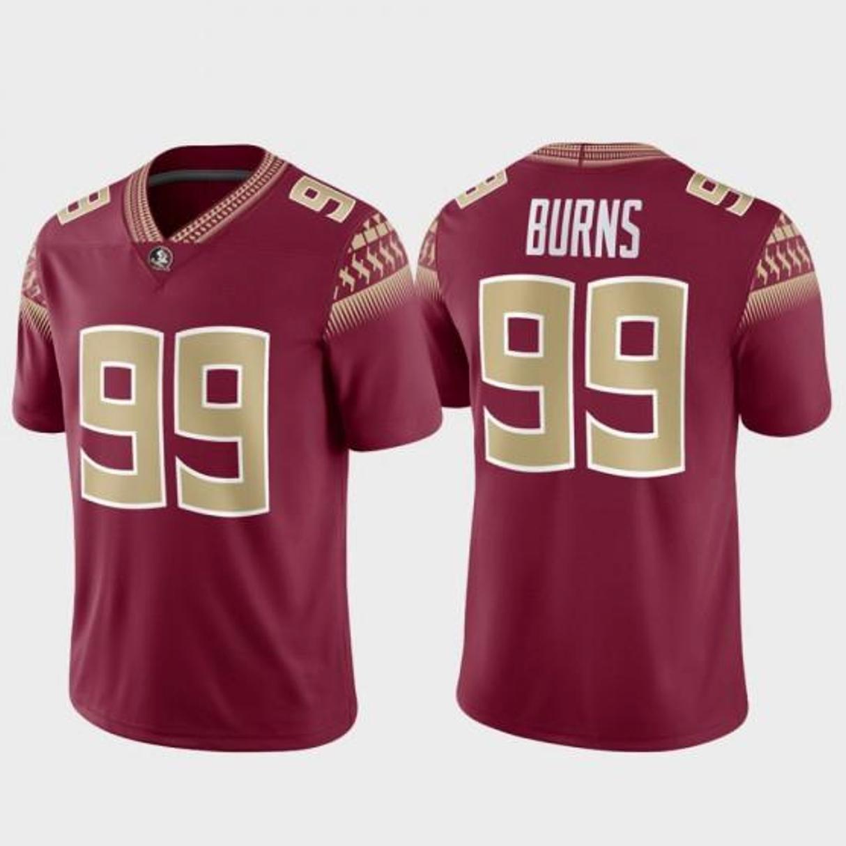 Florida State Seminoles #99 Burns Jersey – Garnet College Football Shirt, FSU Game Day Fan Gear, NCAA Team Apparel for Men
