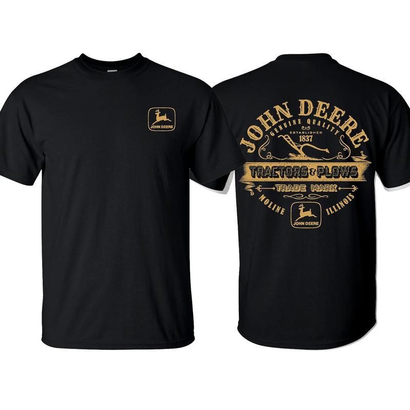 John Deere Retro Logo Shirt, Vintage Tractor Graphic Tee, Country Heritage Farm Style T-Shirt, Retro Workwear Shirt, Comfortable Shirt For Men Women