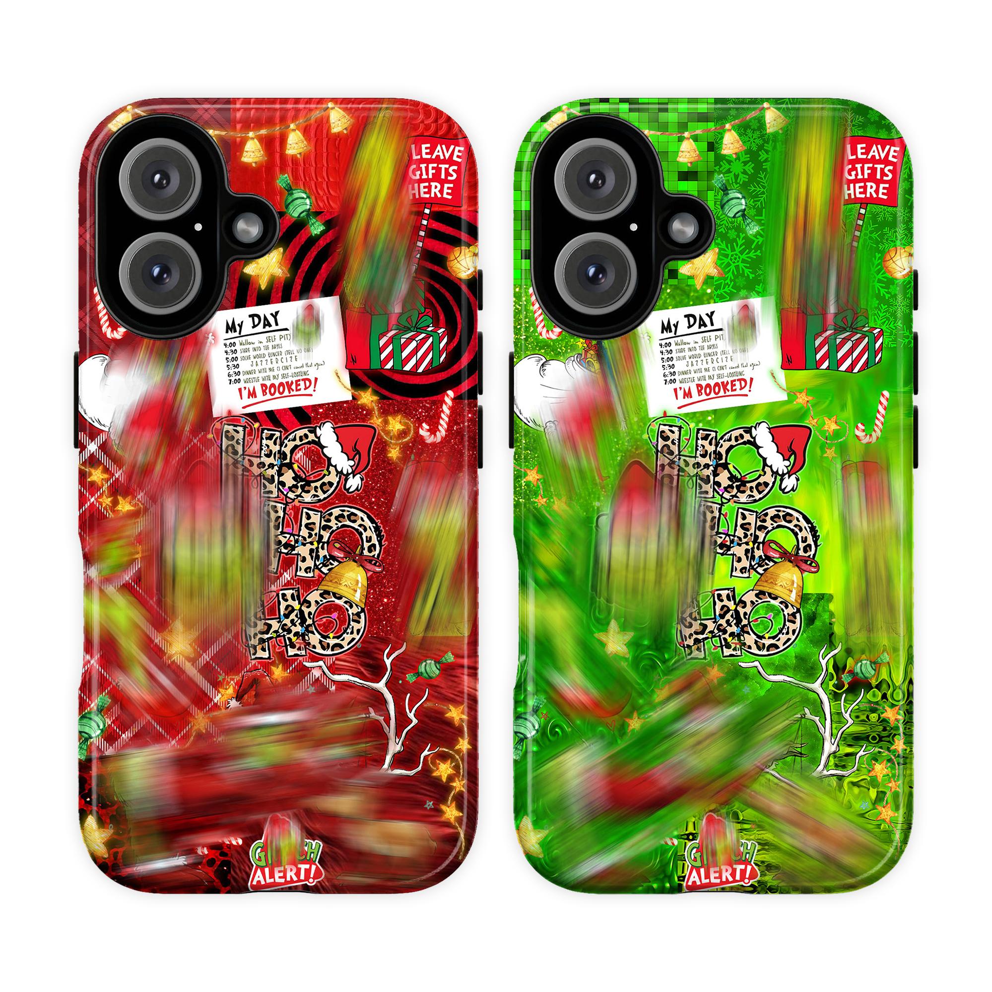 Christmas Movie Phone Case, Grinchy “Ho Ho Ho” My Day Phone Cover Protective Cover, Gift for Fan, Gift for Her, Gift for Him, many background, VELVET CASE SHOP BRAND