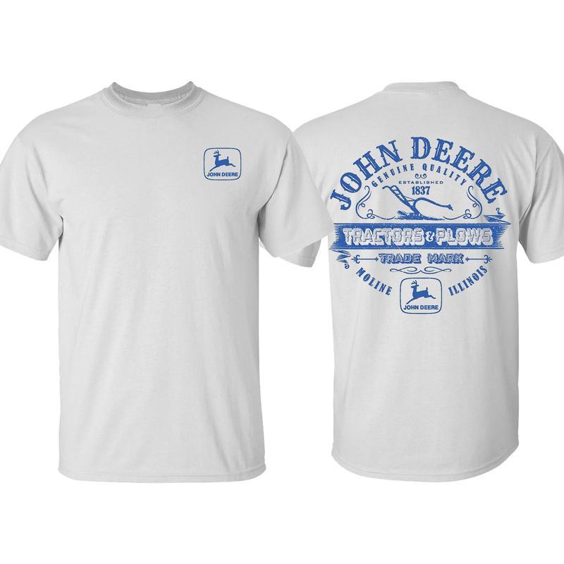 John Deere Retro Logo Shirt, Vintage Tractor Graphic Tee, Country Heritage Farm Style T-Shirt, Retro Workwear Shirt, Comfortable Shirt For Men Women