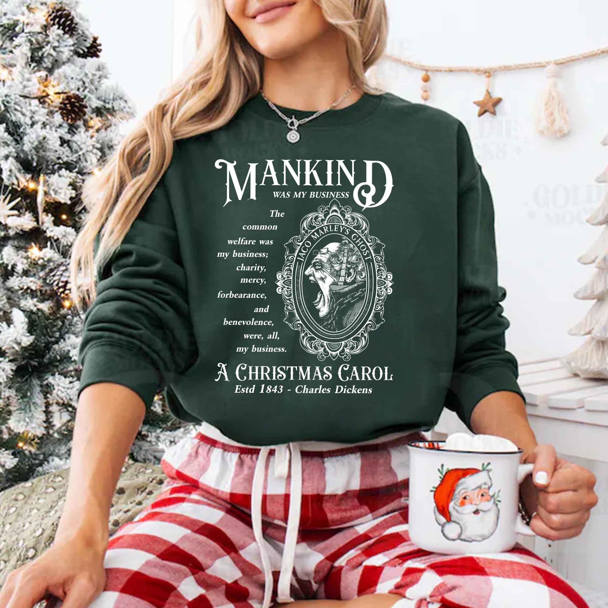 Christmas Ghost Charles Dickens Shirt, A Christmas Carol Sweatshirt, Xmas Bookish Shirts, Holiday Apparel, Literature Academia Clothing