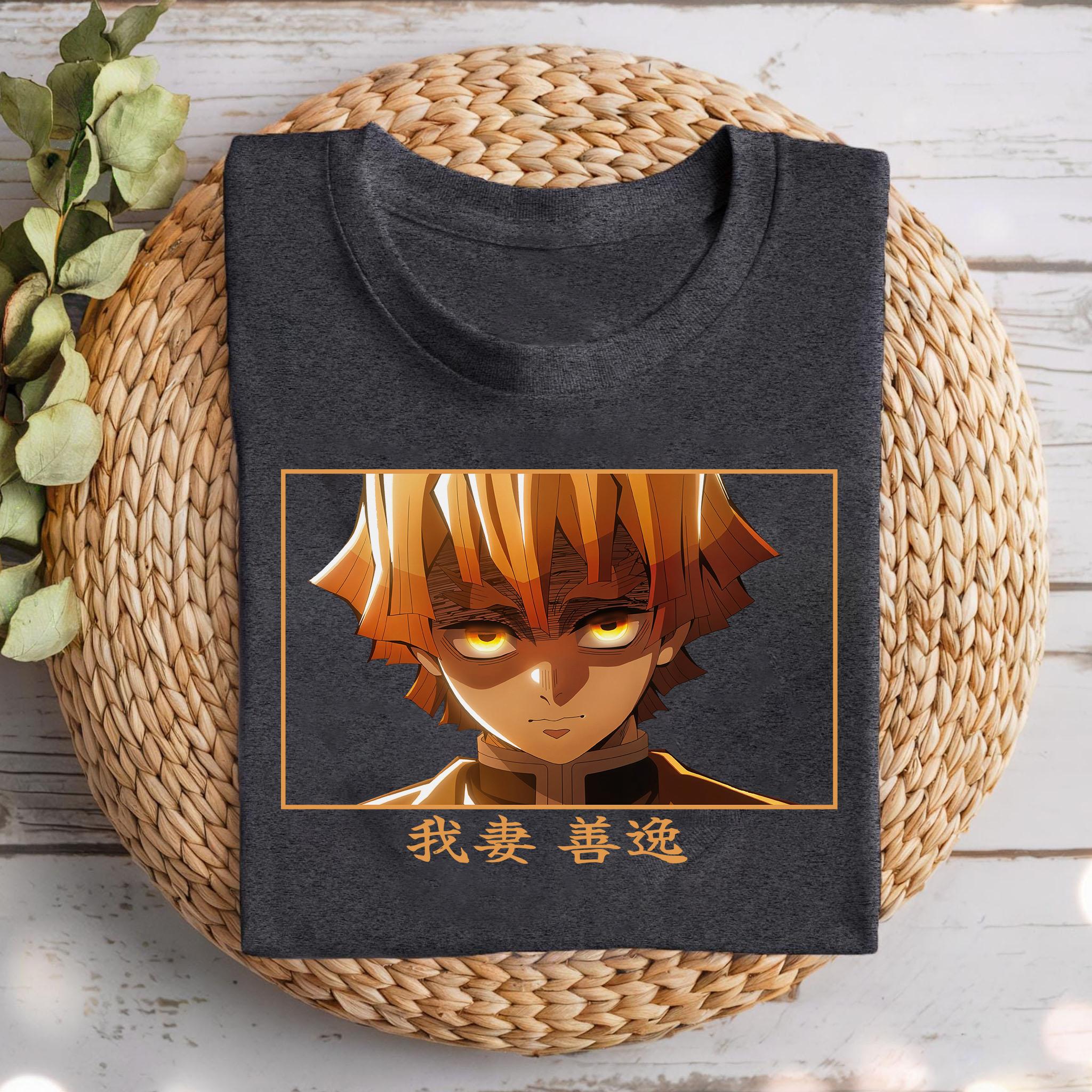 Zenitsu Stare Infinity Castle Shirt, Demon Slayer, Kimetsu No Yaiba, Anime Lover Gift Idea, 100% Cotton, Fit, Comfort, Graphic Design, All Seasons