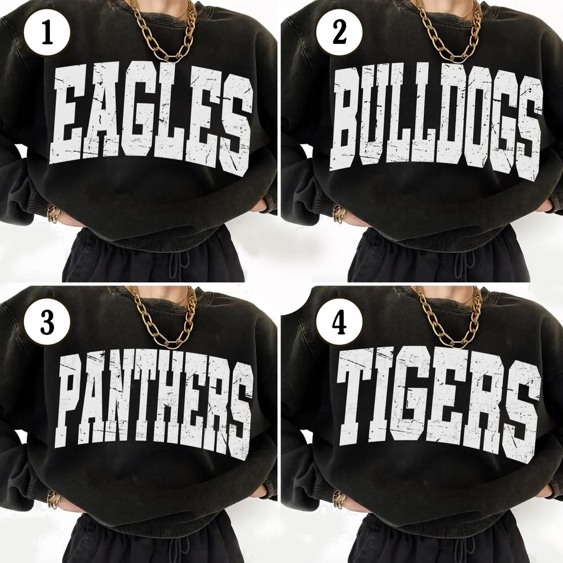Distressed Mascot School Spirit Shirt, Eagles Bulldogs Panthers Tigers Tee, Team Mascot Shirt, Game Day T-Shirt