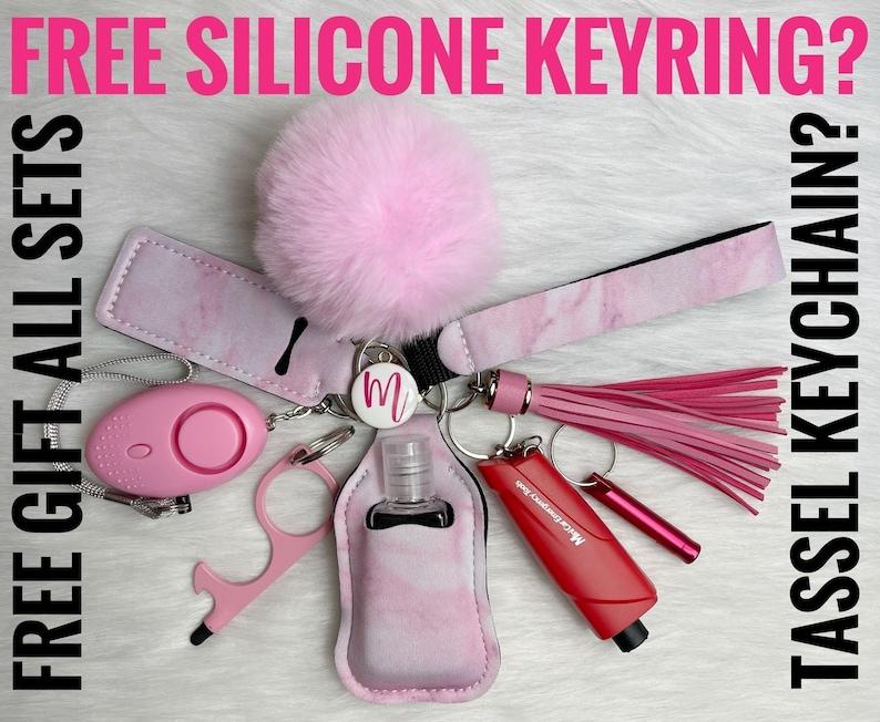 Personalized Safety Keychain Set, Alarm, Wristlet, Gifts for Her