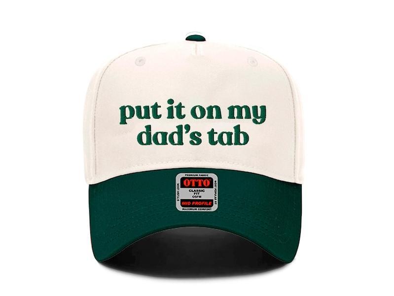 Put It On My Dad’s Tab Hat Two Tone Trucker Hat Canvas, Summer Trucker Hat, Country Festival Outfit, Embroidered Baseball Cap, Gift 2025, Valentines Day Hat, Funny Hat